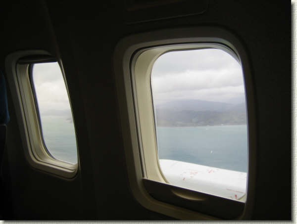 Premières vues sur la baie de Wellington