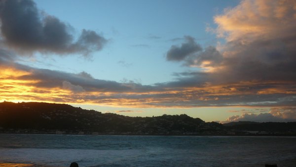 Soleil couchant sur Lyall Bay