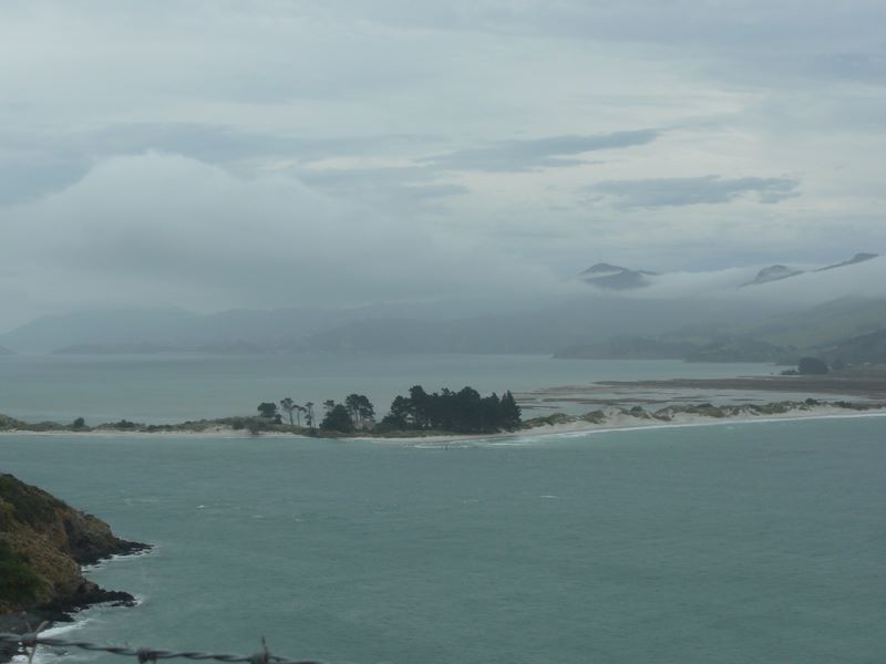 L'entrée de la péninsule de l'Otago est bordée par cette langue de sable.