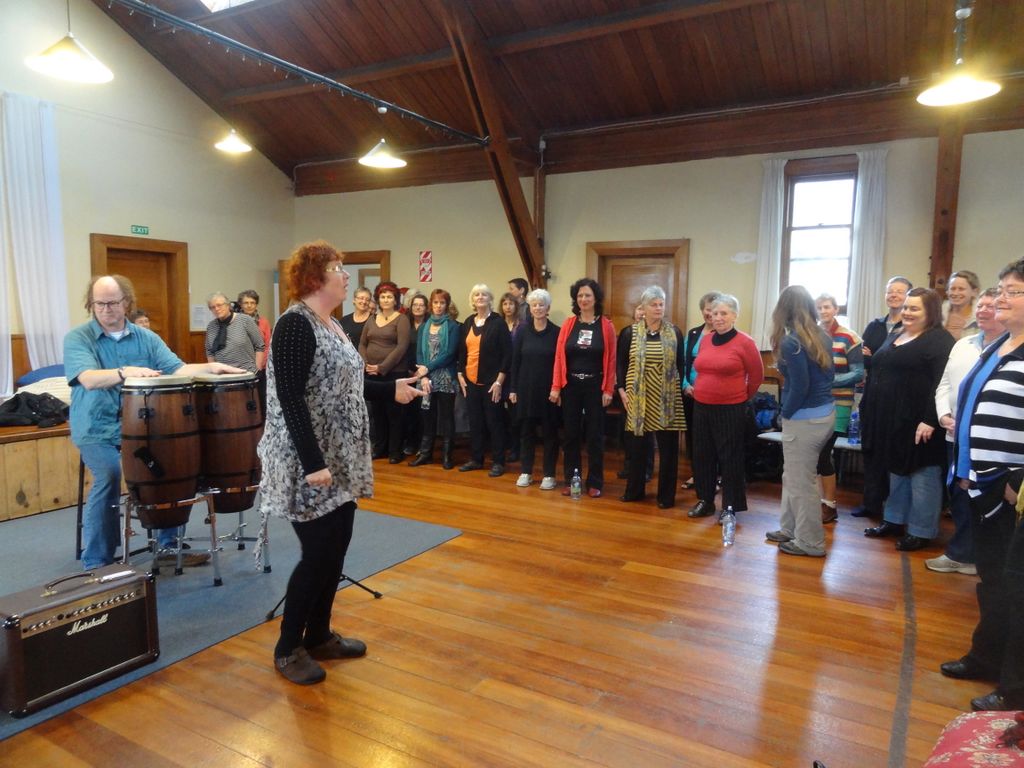 Atelier chorale dans la salle des fêtes de Martinborough
