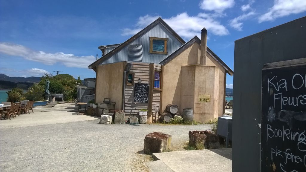 ... et nous sommes descendus sur Moeraki  pour profiter d'un restaurant tres connu en NZ: Fleur's Place