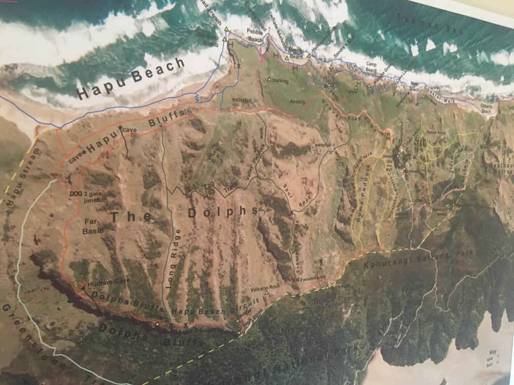 La carte du domaine de Te Hapu. Le cottage est sur la droite.