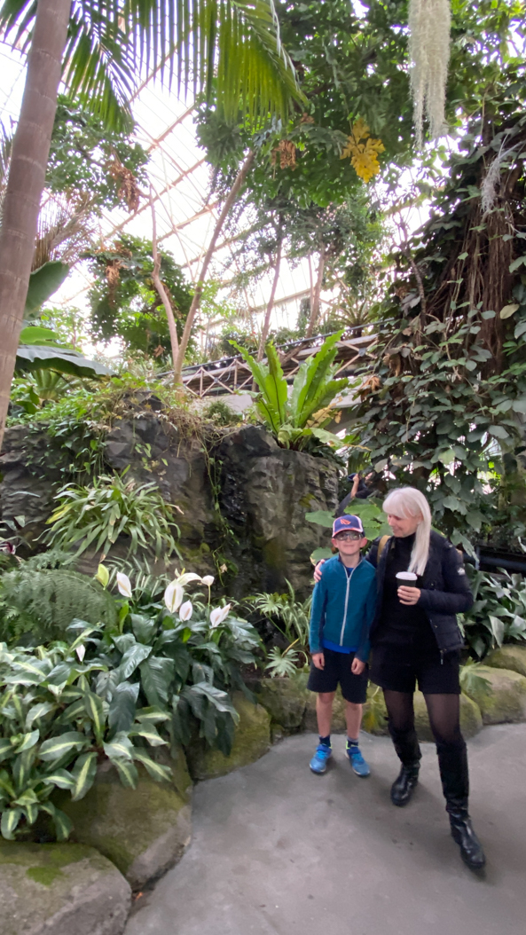 Jardin botanique de Christchurch avec Hervé et Théa.